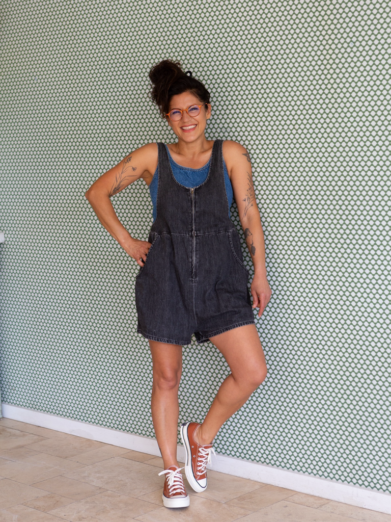 Denim playsuit black sales