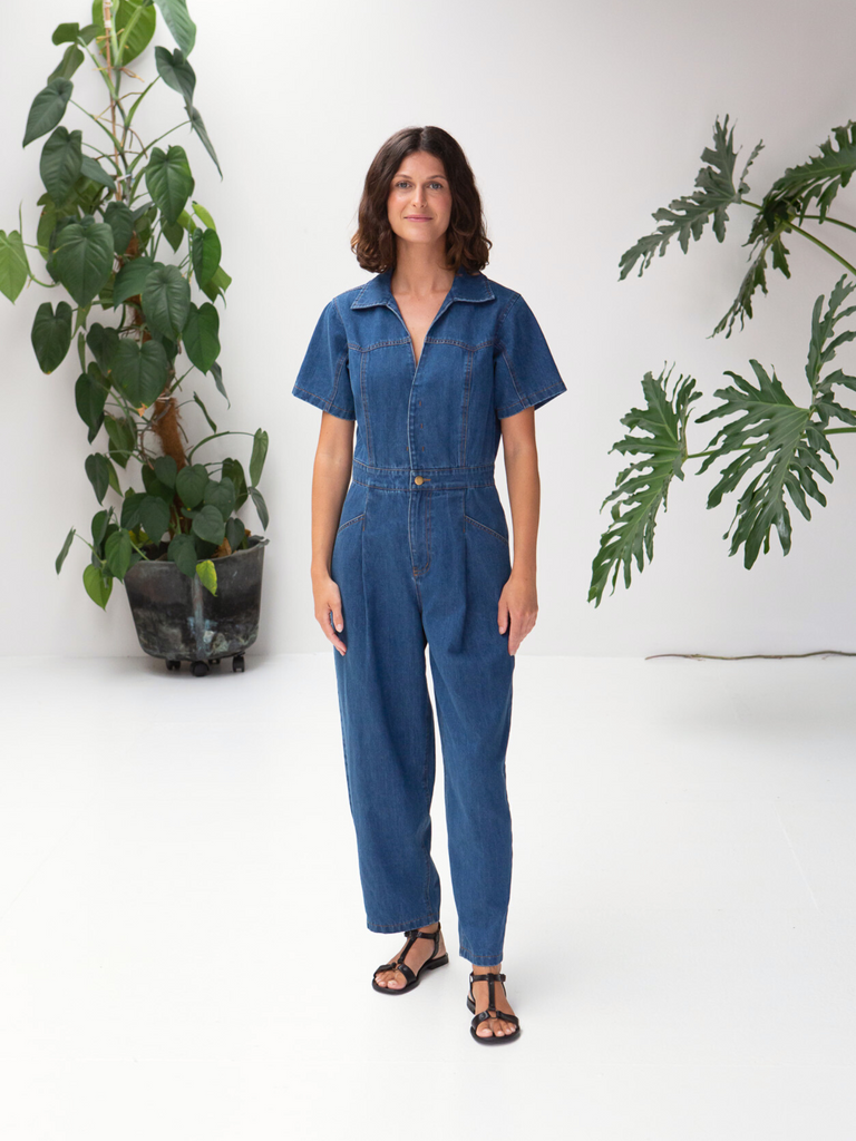 Denim jumpsuit top boiler suit